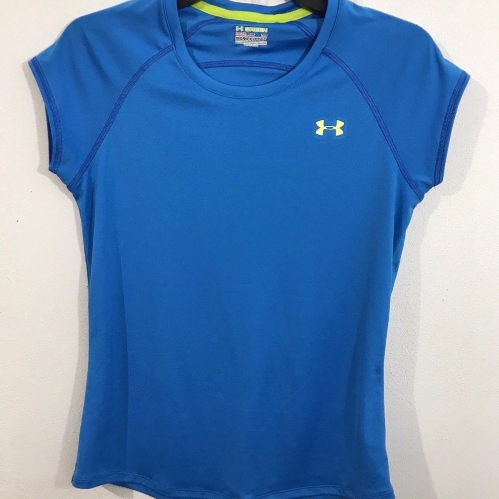 Under Armour Green Semi-Fitted Athletic Shirt Sz M